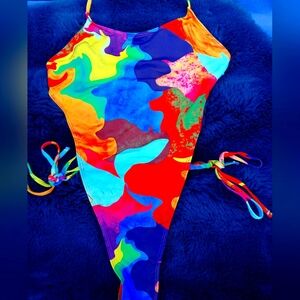 *Womens Sexy Colorful Brazilian Style One Piece Swimsuit